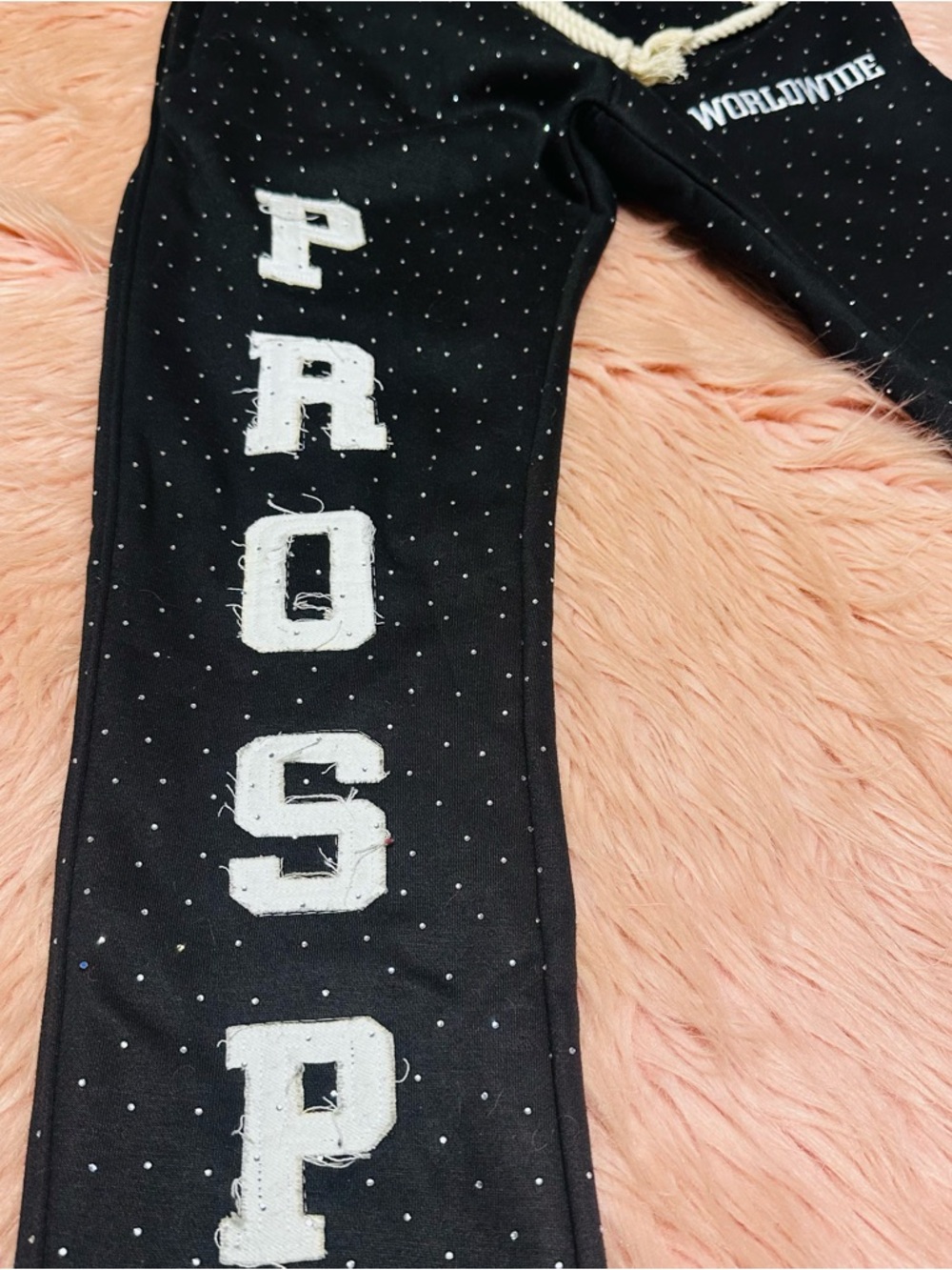 Black 'PROSPER' Rhinestone Sweatpants - Picture 10 of 14